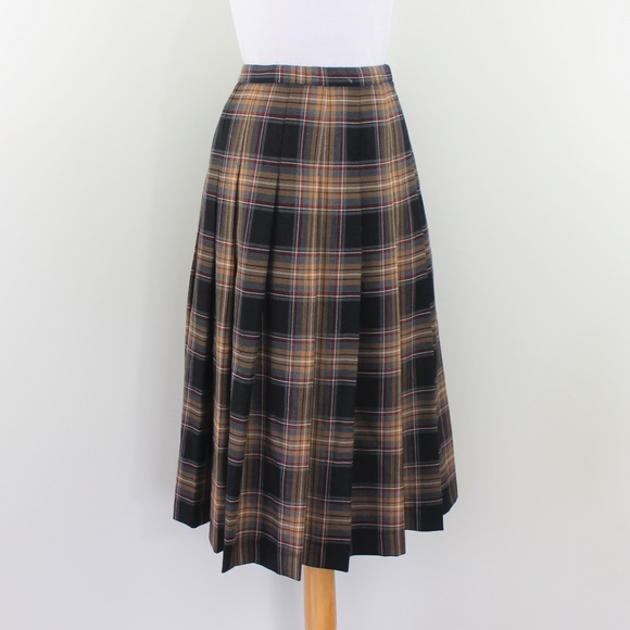 Pendleton Dresses & Skirts - Pendleton Wool Plaid Pleat Skirt Gray Black L 12
